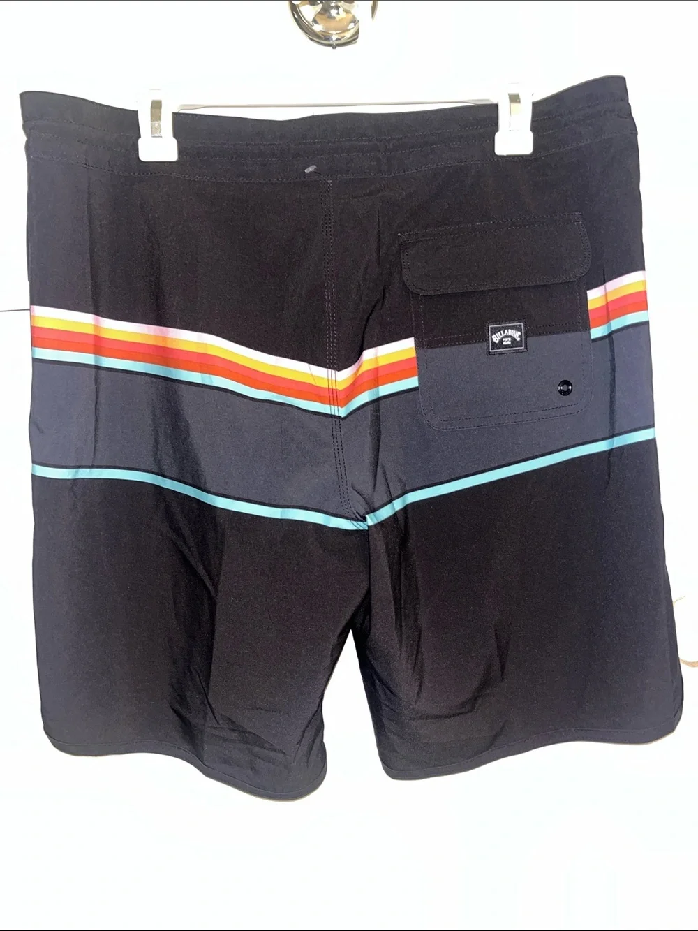 NWT Billabong 73 Spinner Lo Tide Mens Board Shorts Black Striped Size 34